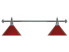 Luminaire ELEGANCE métal - 2 globes rouges