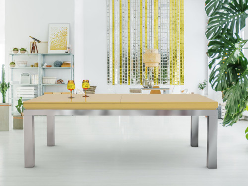 Billard NEW TENDANCE Table Inox - cadre laque nacré Pearl Gold 1036 - plateau ST