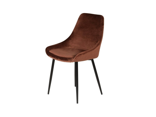 Chaise BARI velour marron