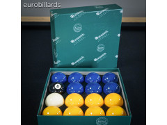 Boîte de billes de blackball jaune et bleue Aramith Premier en résine phénolique au diamètre de jeu de pool américain standard d