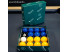 Boîte de billes de billard 8-pool bleu et jaune en 50,8 mm fabriquées en résine phénolique Aramith et vendue par eurobillards
