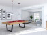 billard viveo easy V 230 jeu américain tissus rouge finition chêne et pied anthracite