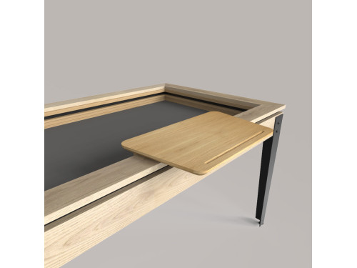 Tablette magnétique chêne naturel pour la table de jeux adapTable d'Eurobillards modèle SCREEN avec débord intérieur pratique