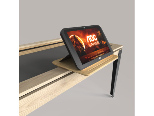Tablette magnétique chêne naturel pour la table de jeux adapTable d'Eurobillards modèle SCREEN pour poser sa tablette