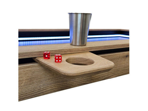 Repose gobelet + 1 gobelet BIER SOLO chêne nature | table de jeu AdapTable