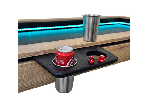 Repose gobelet + 2 gobelets BIER DUO chêne noir | table de jeu AdapTable