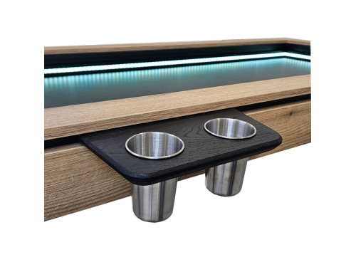 Repose gobelet + 2 gobelets BIER DUO chêne noir | table de jeu AdapTable