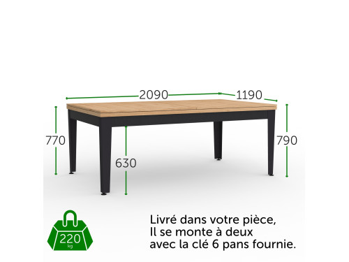 Billard EASY - Chêne bicolore anthracite