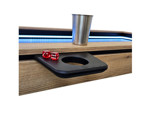 Repose gobelet + 1 gobelet BIER SOLO chêne noir | table de jeu AdapTable