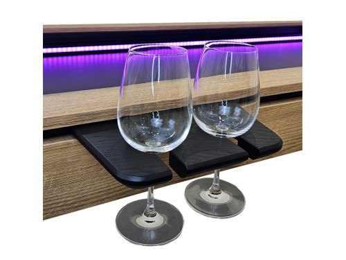 Repose verre à pied WINE DUO chêne noir | table de jeu AdapTable