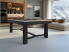 Billard Rustique - chêne blanc et anthracite, tapis gris foncé - salon alpin chic avec vue sur les montagnes