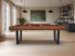 eurobillards – gamme excellence – billard harmony v, tapis rouge, chêne brossé huilé, liséré noir, intérieur élégant
