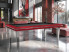 eurobillards – gamme excellence – billard quartz inox, rouge brillant, tapis noir, intérieur design rouge et art abstrait