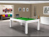 Billard TRENDY américain ou pool, au design moderne blanc polaire brillant et tapis vert pomme