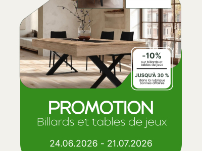 Promotions d’été Eurobillards : jusqu’à -30 % sur une sélection de modèles