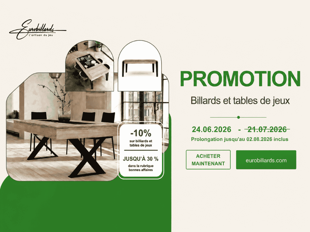 Actualité promotion billards et tables de jeux